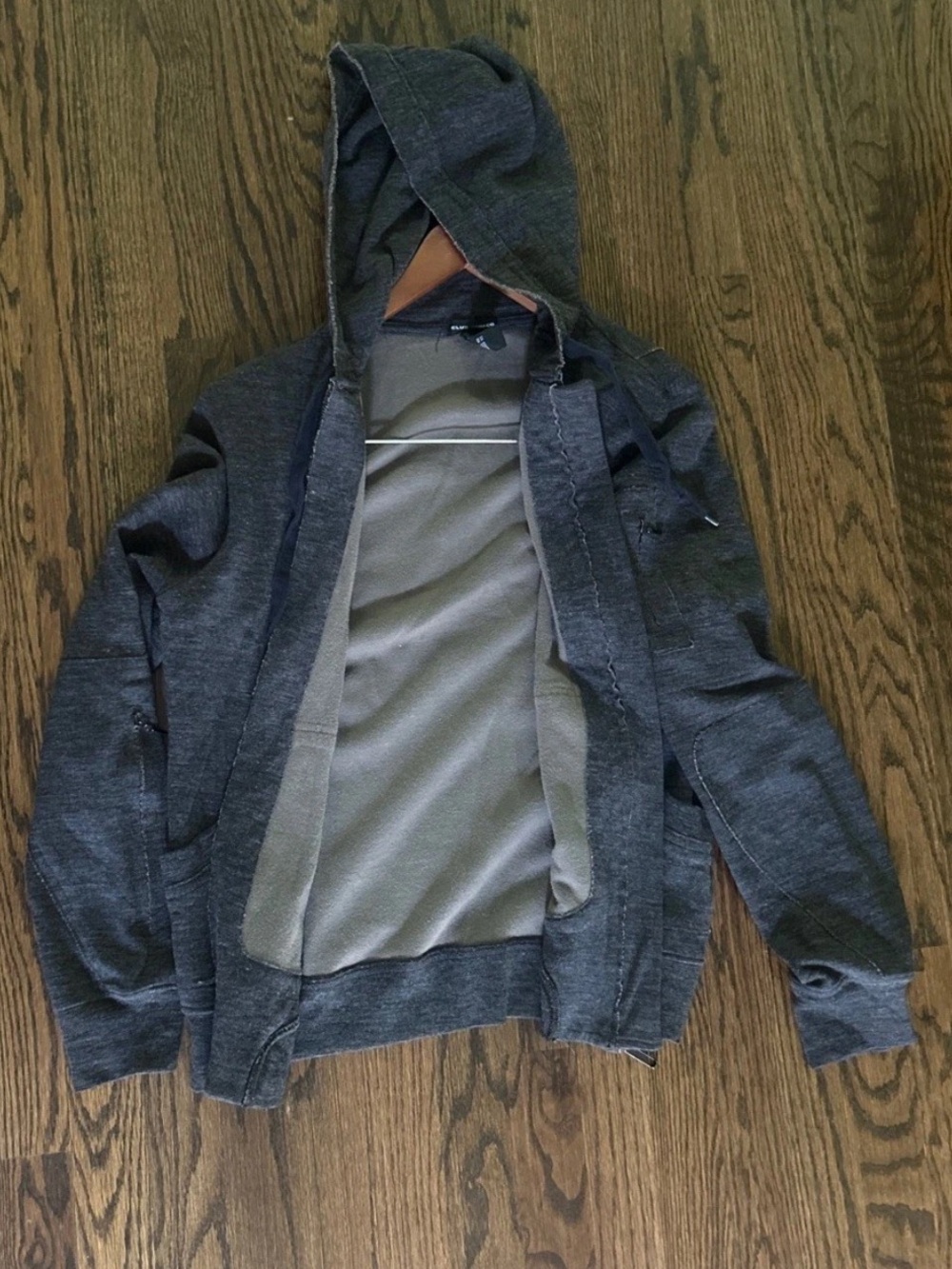 Club Monaco Y2K Men's Zip Hoodie Charcoal cotton / wool mix size Medium